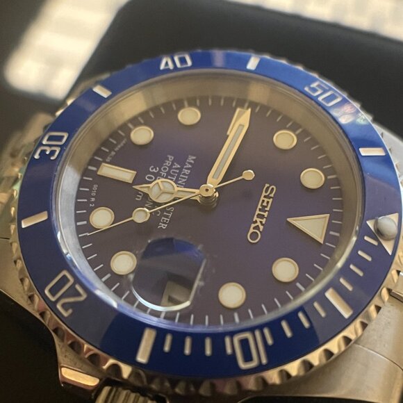 Seiko custom build blue sub mod automatic watch -NH35 - Picture 4 of 6